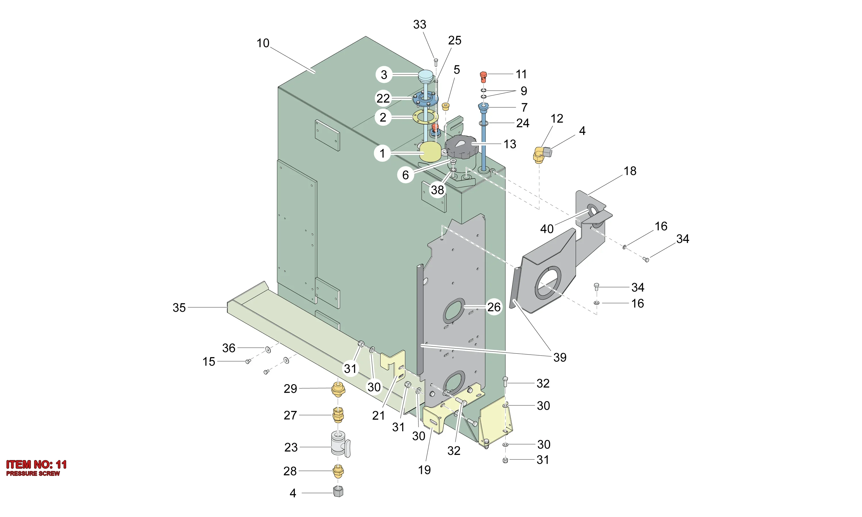 0627 4200 06 PRESSURE SCREW - Technical Drawing