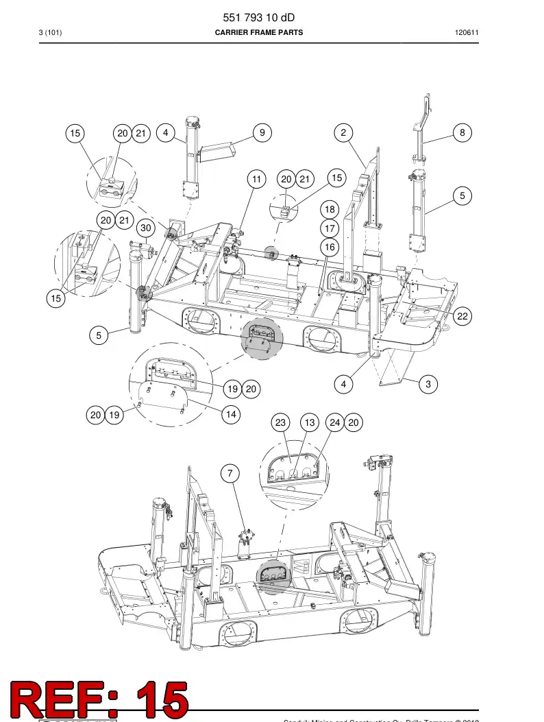 06429205 064 292 05 Clamp, Block, Complete - Sandvik Technical Drawing
