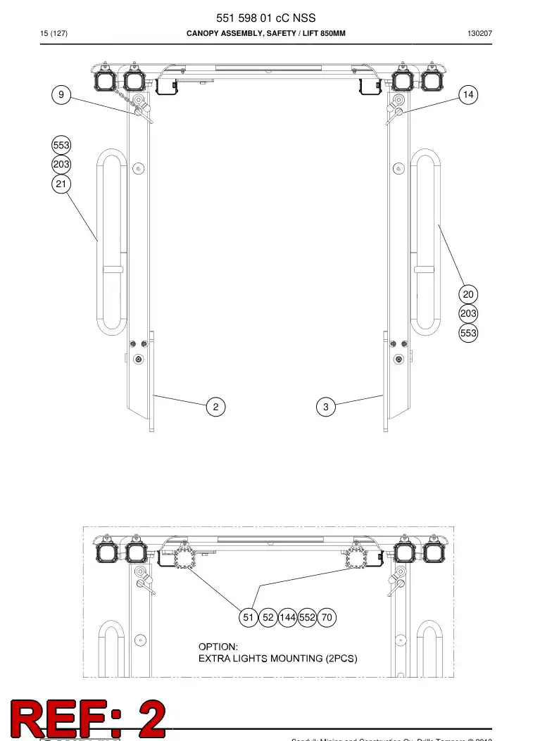 06429307 064 293 07 Clamp, Pipe, Weld Plate - Sandvik Technical Drawing