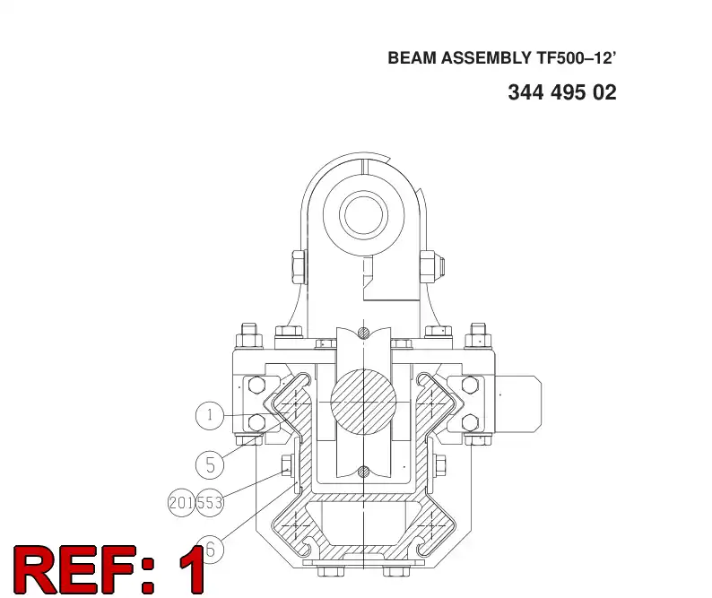 06481442 064 814 42 BEAM 12' TF500 - Sandvik Technical Drawing