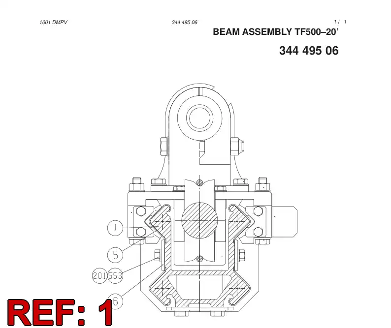 06481570 064 815 70 BEAM 20' TF500 - Sandvik Technical Drawing