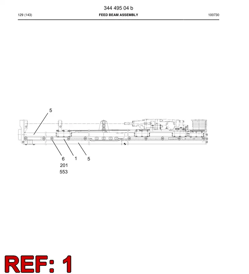 06481576a 064 815 76a BEAM 16' TF500 - Sandvik Technical Drawing