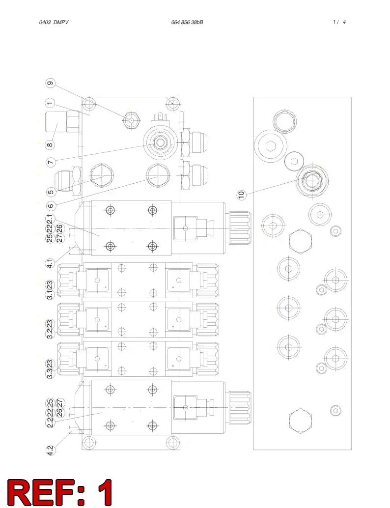 06486088 064 860 88 BASKET BOOM CONTROL BLOCK - Sandvik Technical Drawing