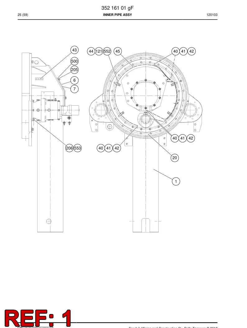 06486238 064 862 38 INNER TUBE, MACHINING - Sandvik Technical Drawing
