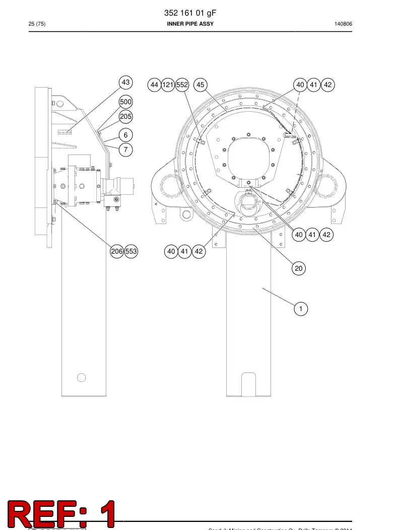 06486238o 064 862 38o Tube, Inner - Sandvik Technical Drawing