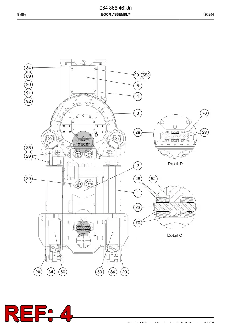 06486808f 064 868 08f ASSEMBLY DEL SUPPORT - Sandvik Technical Drawing