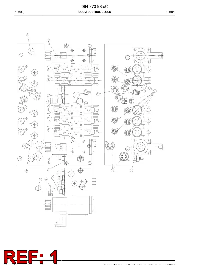 06487248a 064 872 48a BOOM CONTROL BLOCK - Sandvik Technical Drawing