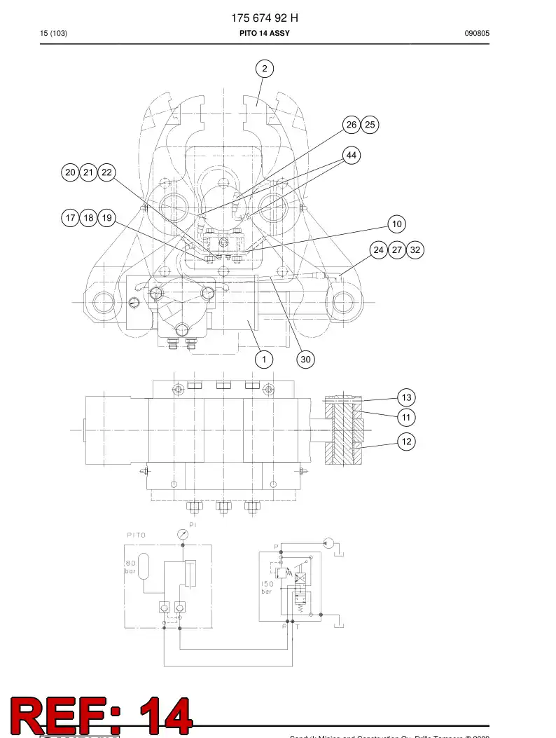 06530542a 065 305 42a Hexagon head bolt - Sandvik Technical Drawing