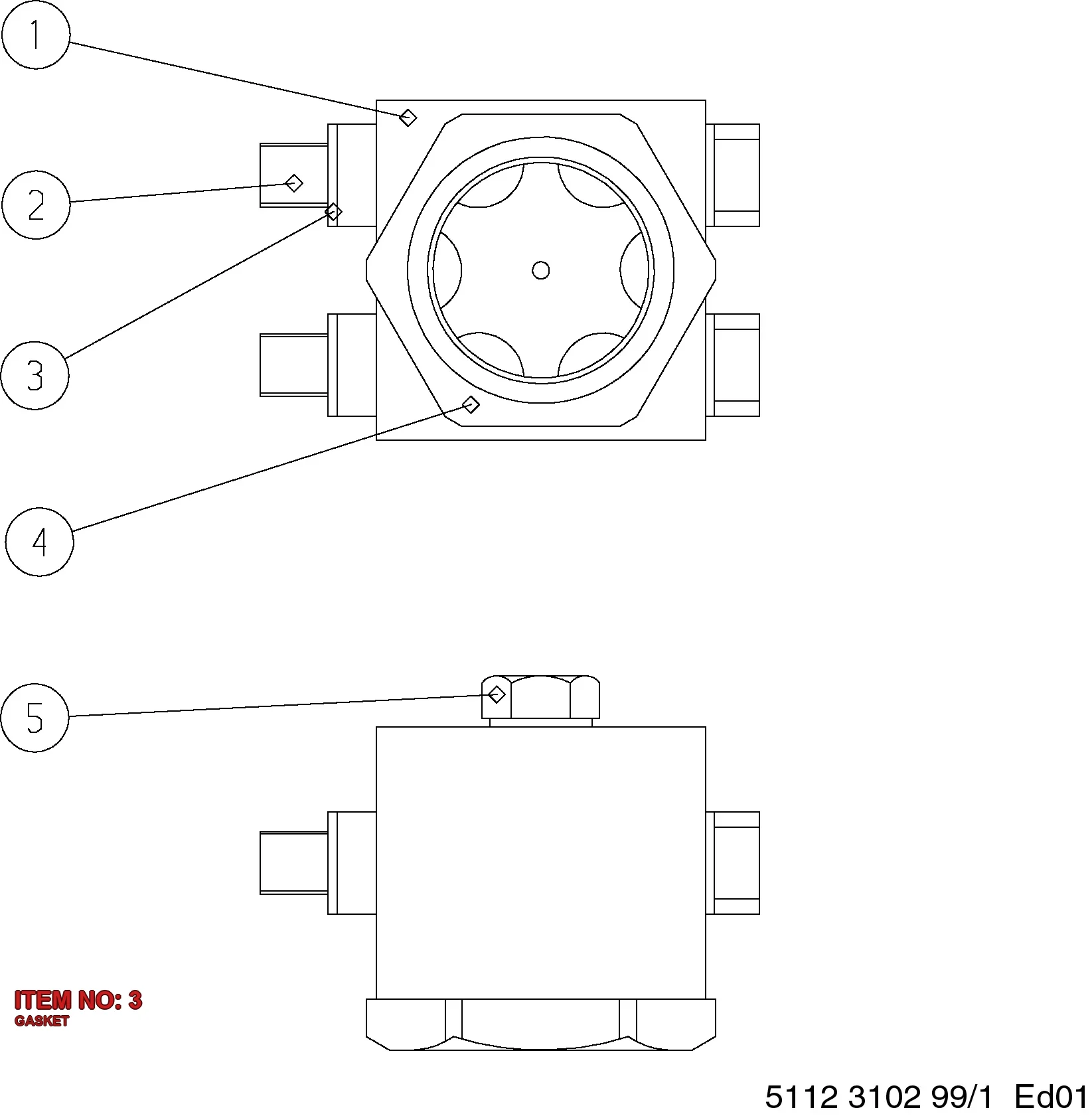 0653 1057 00 GASKET - Technical Drawing