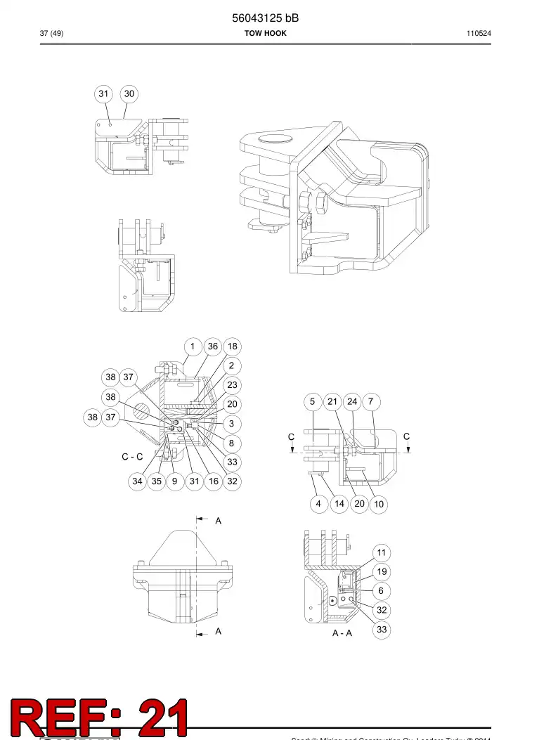 06574427 065 744 27 Hexagon nut - Sandvik Technical Drawing