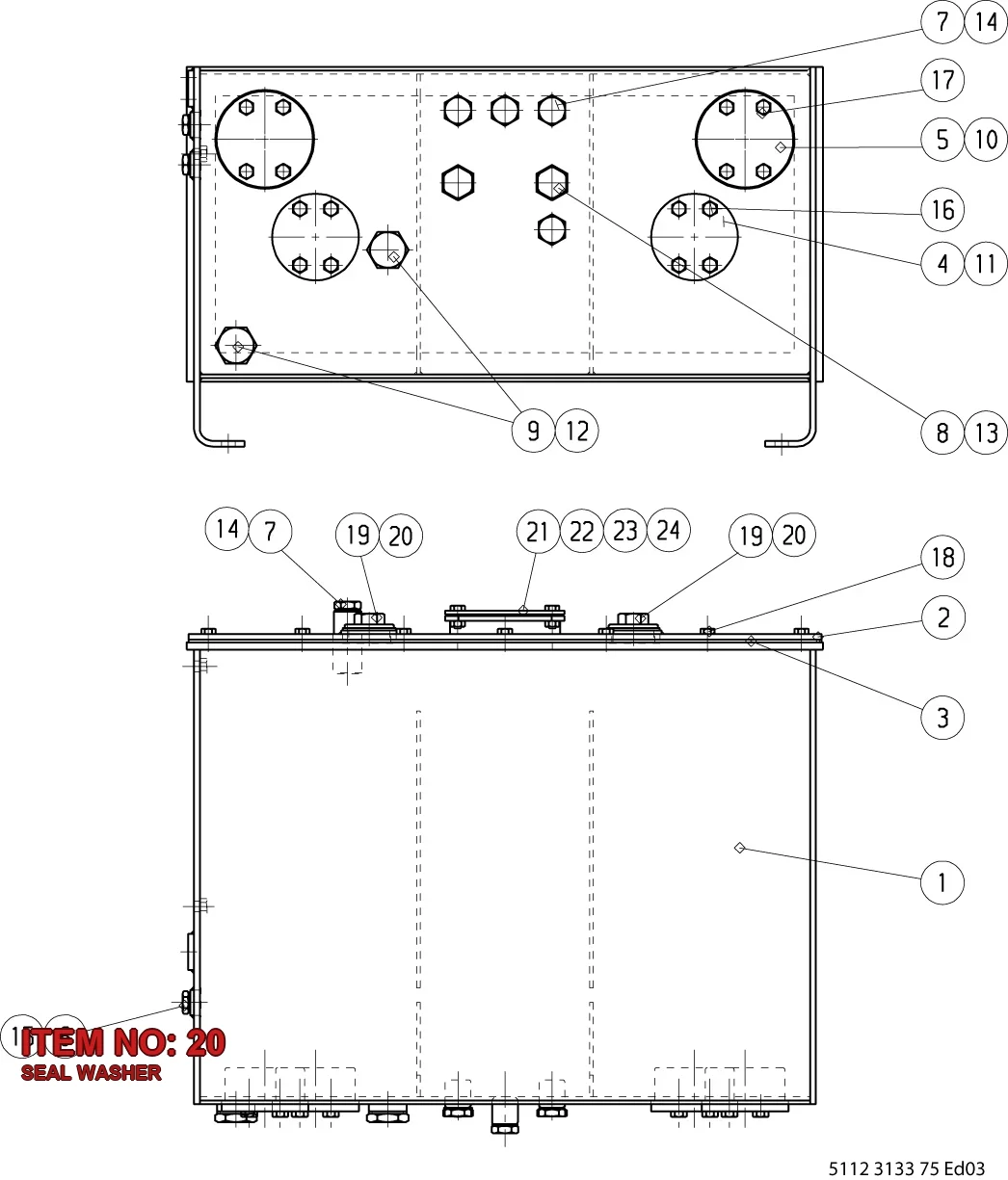 0661 1070 00 SEAL WASHER - Technical Drawing