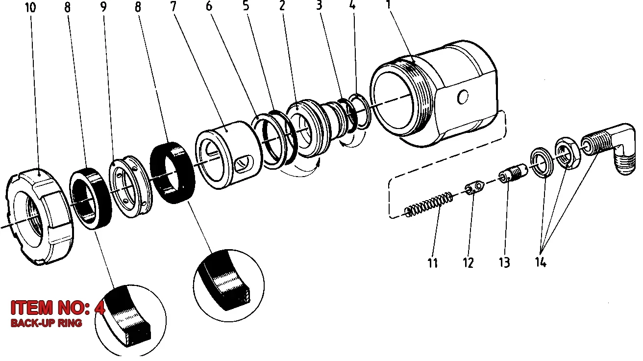 0661 1500 36 BACK-UP RING - Technical Drawing