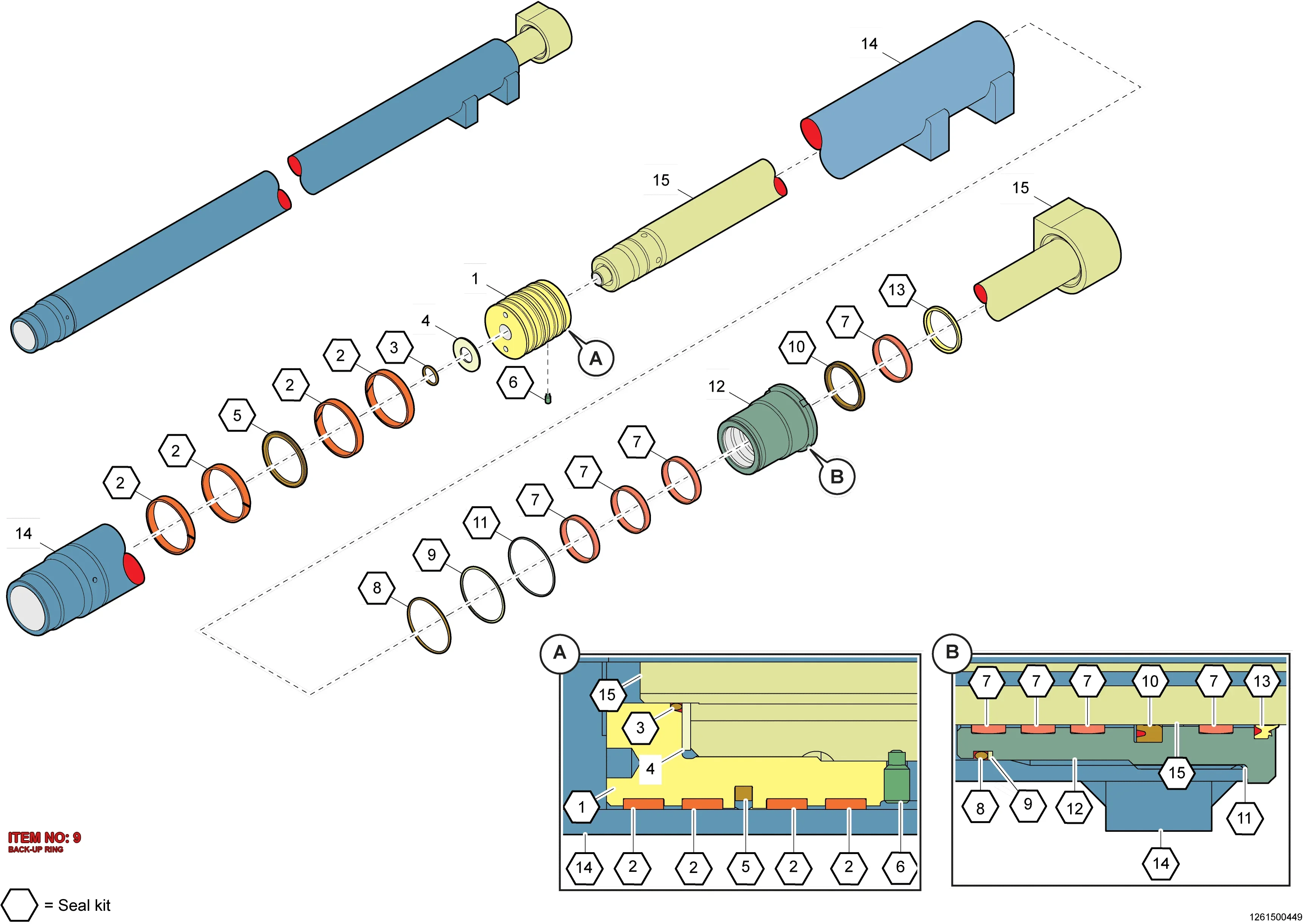 0661 1500 76 BACK-UP RING - Technical Drawing
