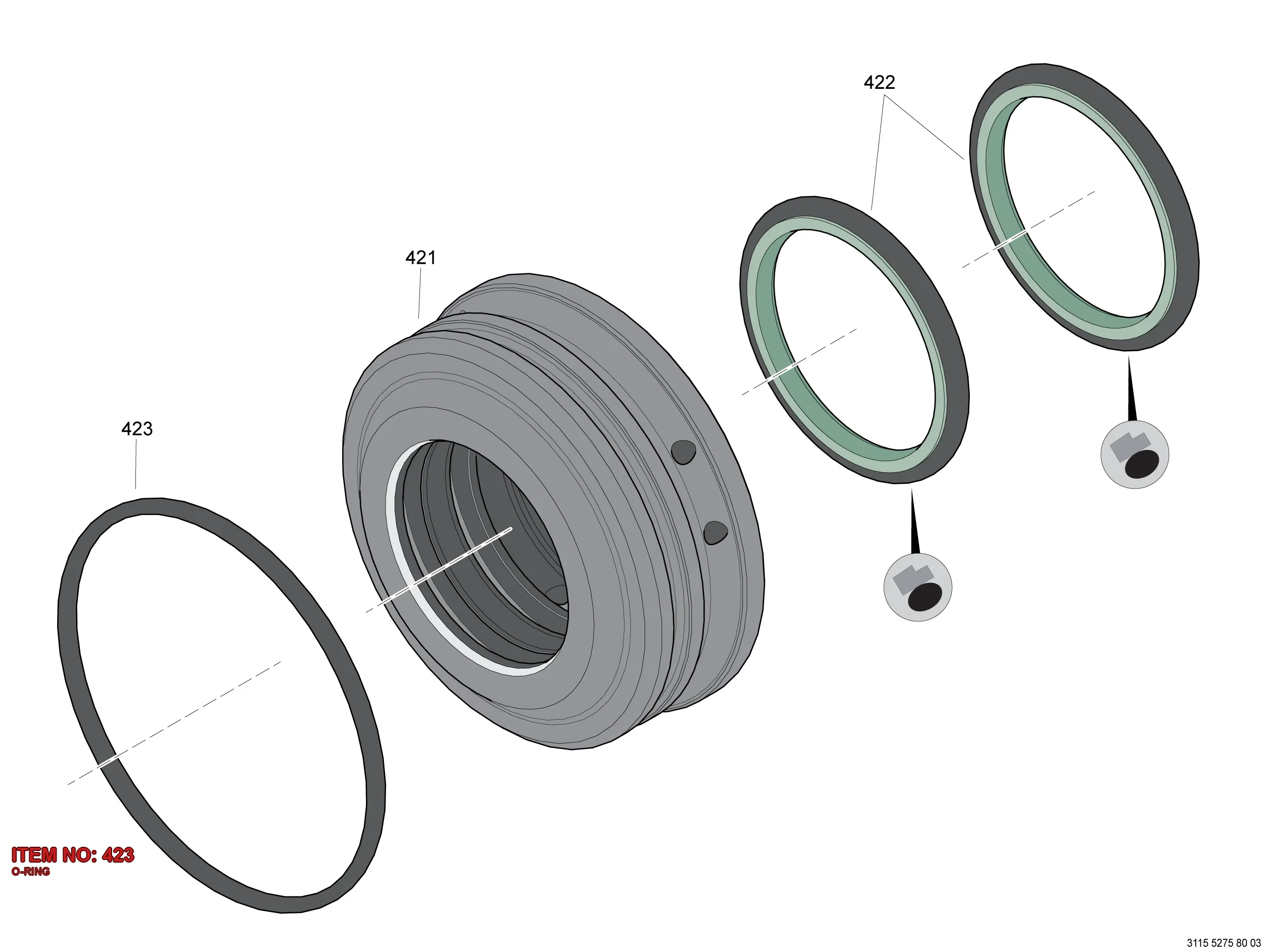 0663 2105 76 O-RING - Technical Drawing