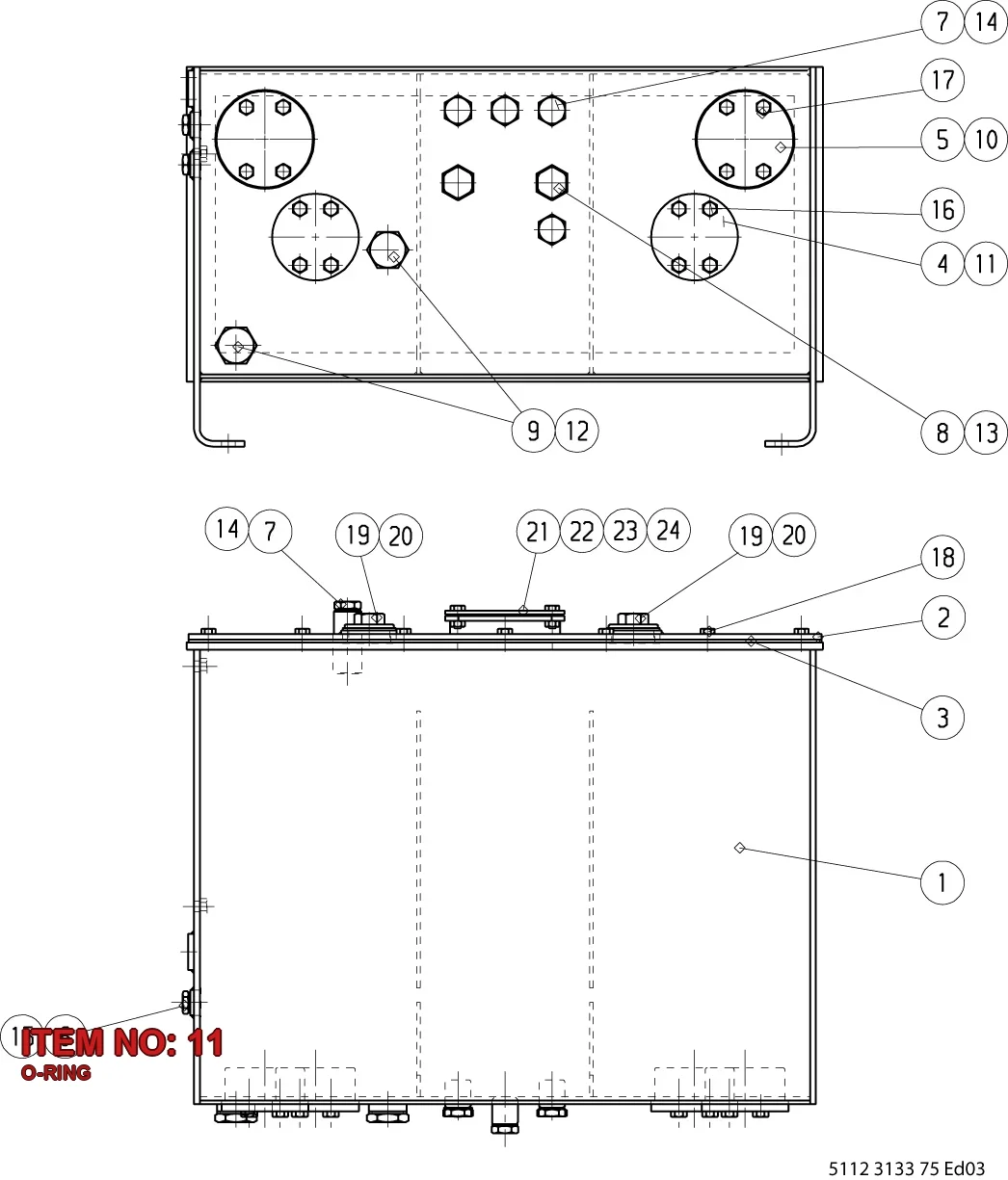 0663 9205 00 O-RING - Technical Drawing