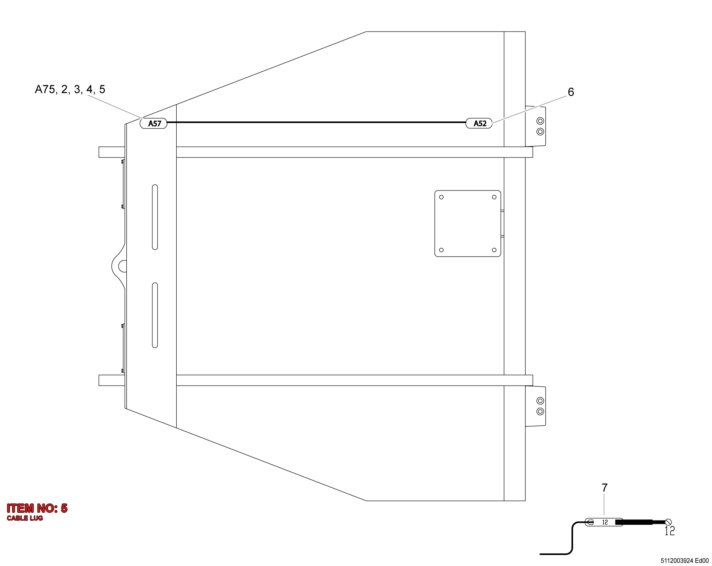 0694 5511 00 CABLE LUG - Technical Drawing