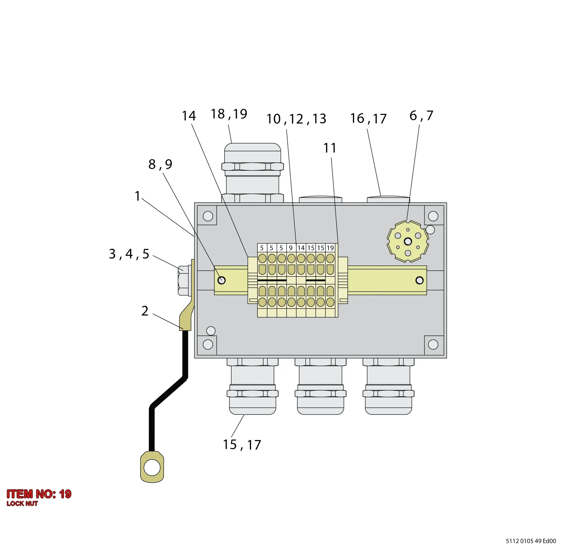 0697 9809 15 LOCK NUT - Technical Drawing