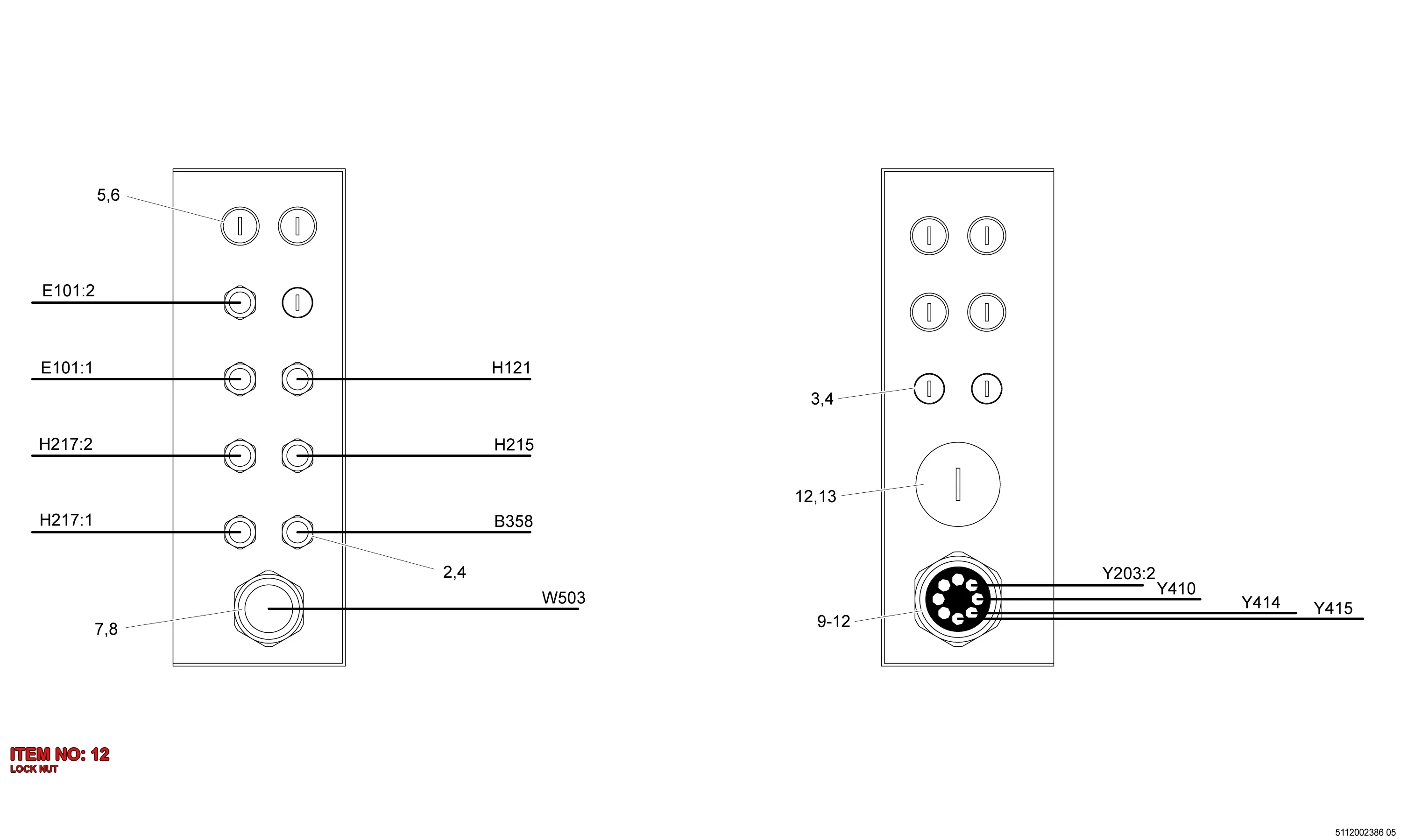 0697 9809 17 LOCK NUT - Technical Drawing