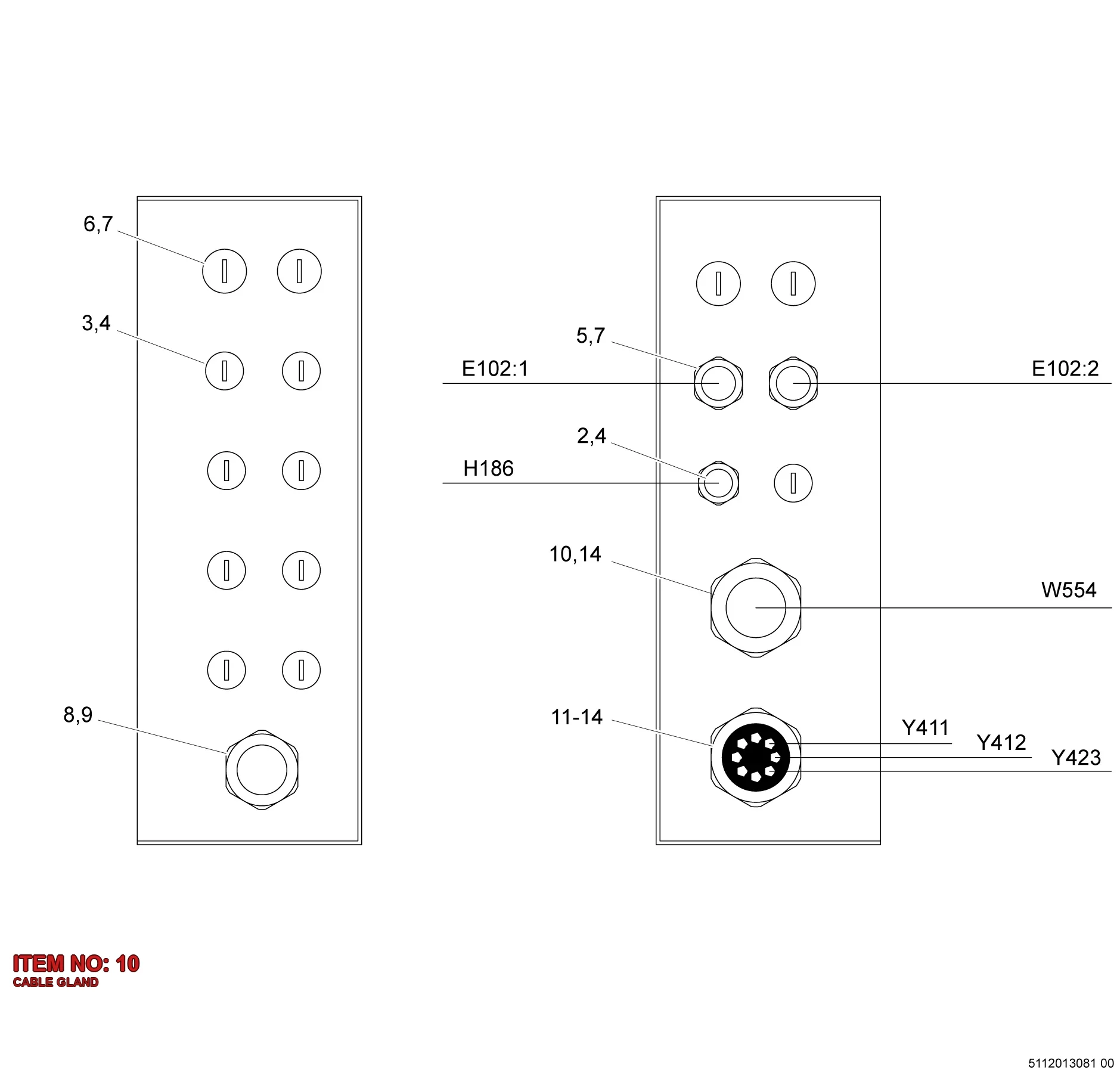 0698 5141 18 CABLE GLAND - Technical Drawing