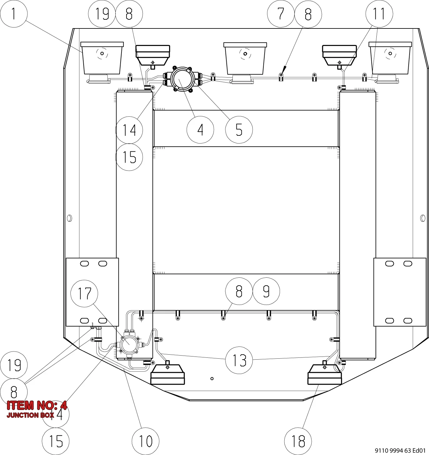0698 5211 00 JUNCTION BOX - Technical Drawing