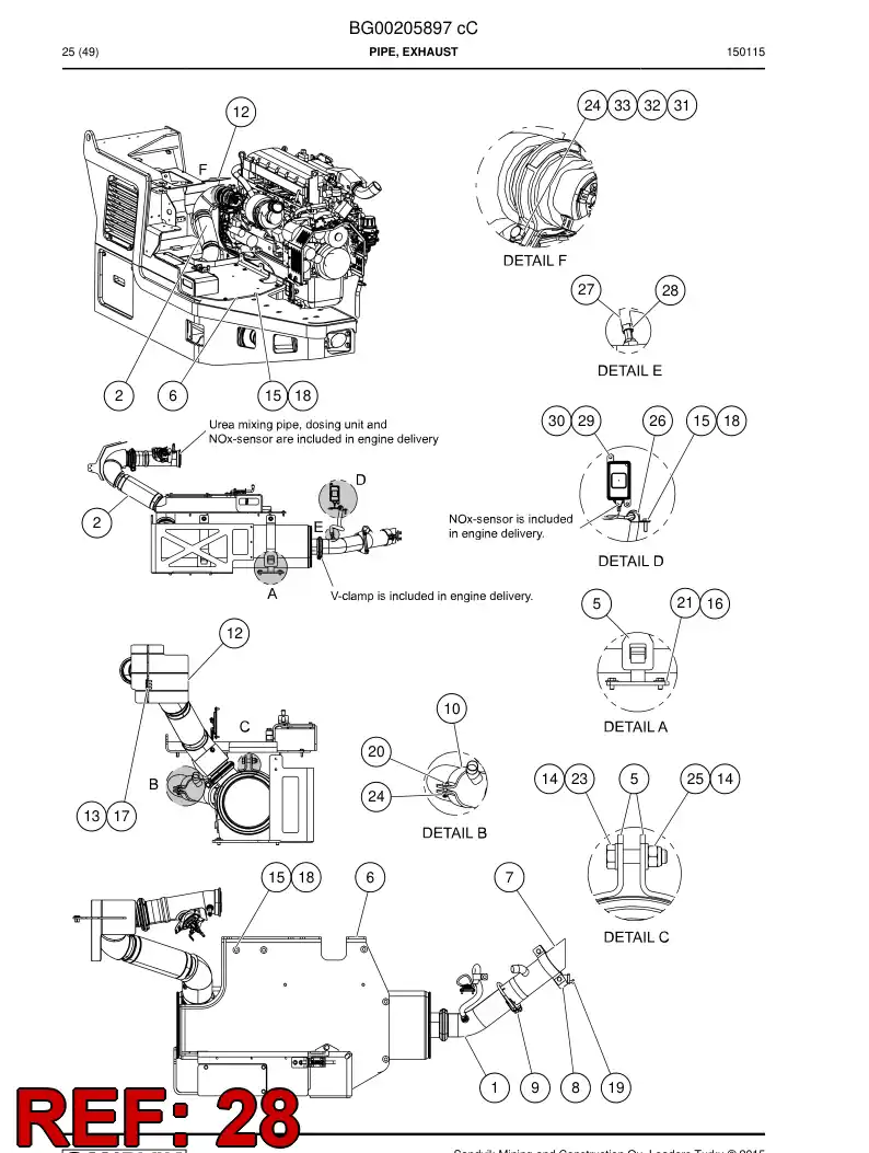 07615452 076 154 52 Clamp, Hose - Sandvik Technical Drawing