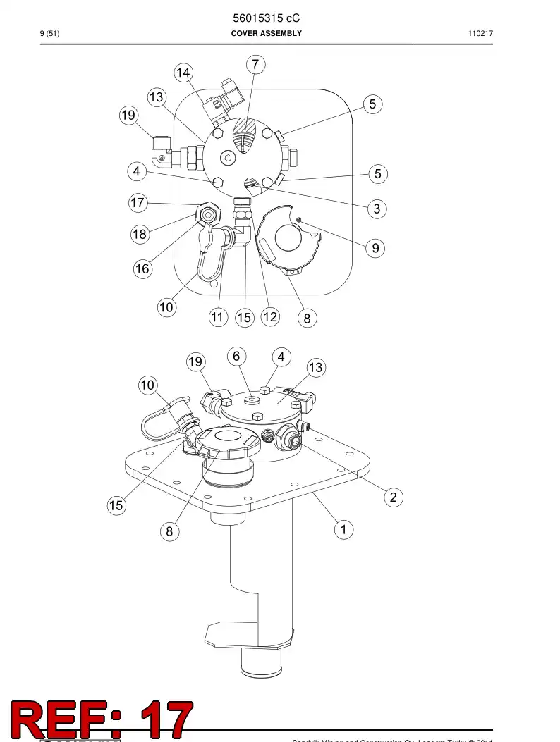 07615847 076 158 47 Adapter (hydraulic) - Sandvik Technical Drawing