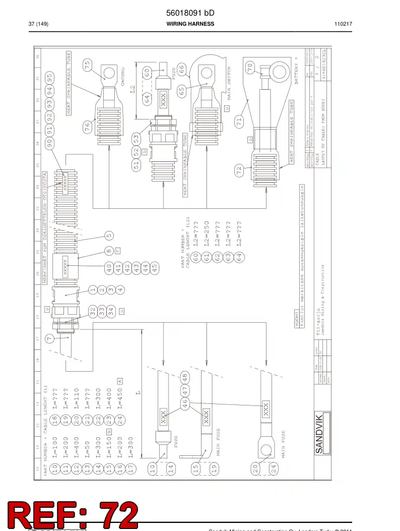 08000014 080 000 14 Shrinking conduit - Sandvik Technical Drawing