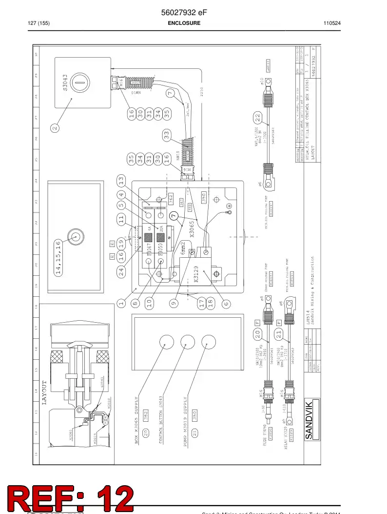 08001391 080 013 91 Connector - Sandvik Technical Drawing