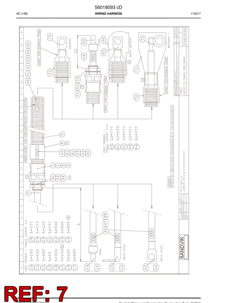 08001496 080 014 96 Wire - Sandvik Technical Drawing