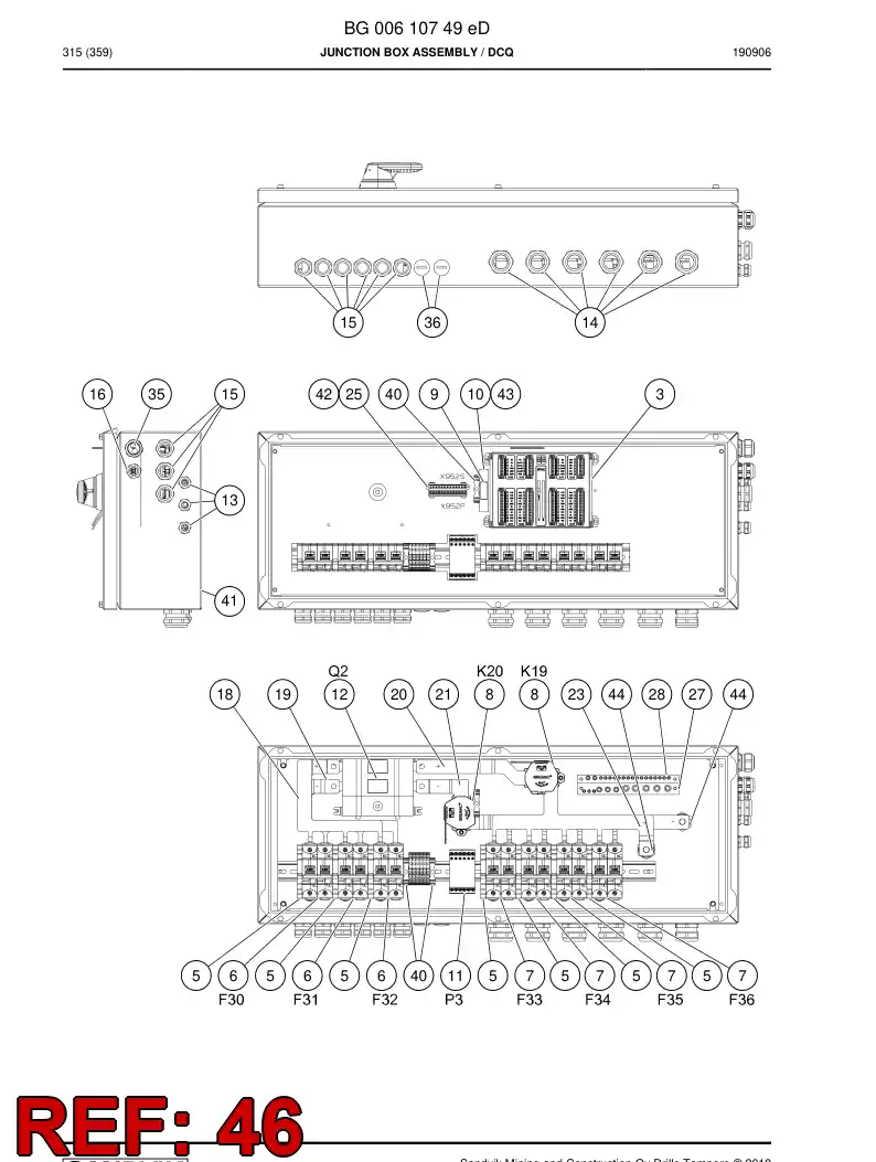 08001562d 080 015 62d Terminal, Cable - Sandvik Technical Drawing