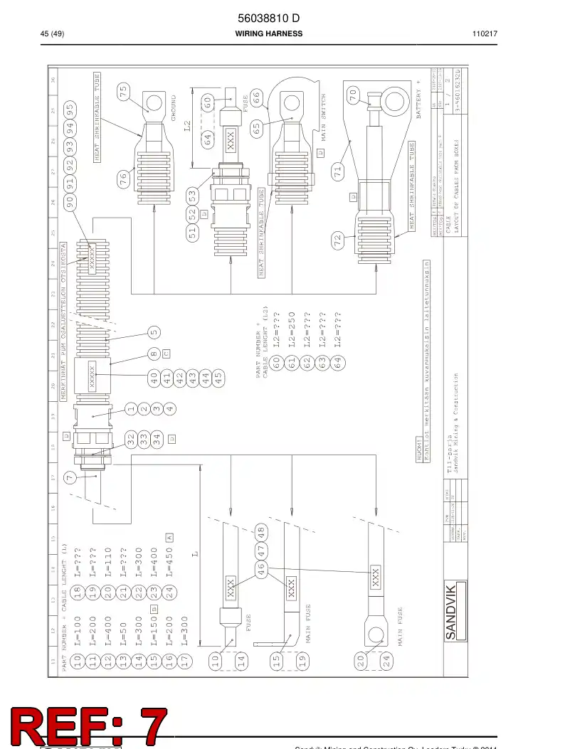 08001687 080 016 87 Wire - Sandvik Technical Drawing