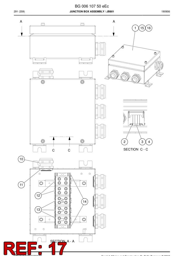 08001835d 080 018 35d Terminal, Cable - Sandvik Technical Drawing