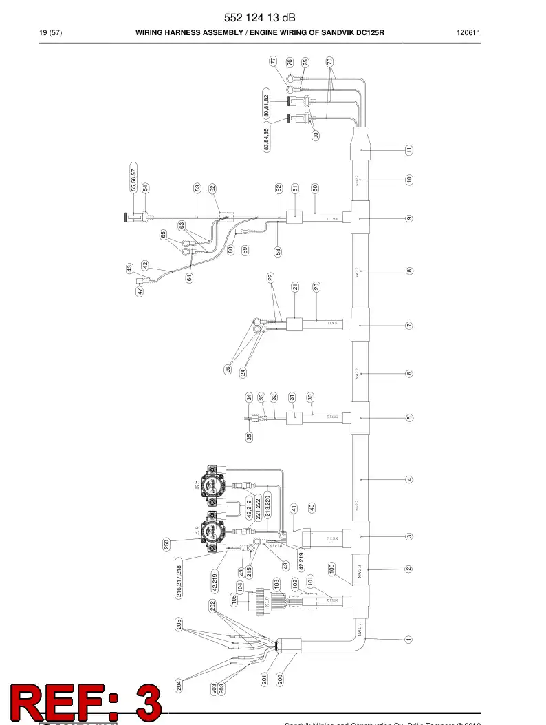 08001989 080 019 89 Adapter tee - Sandvik Technical Drawing