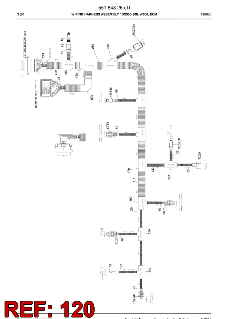 08001993a 080 019 93a Plastic conduits for cable - Sandvik Technical Drawing