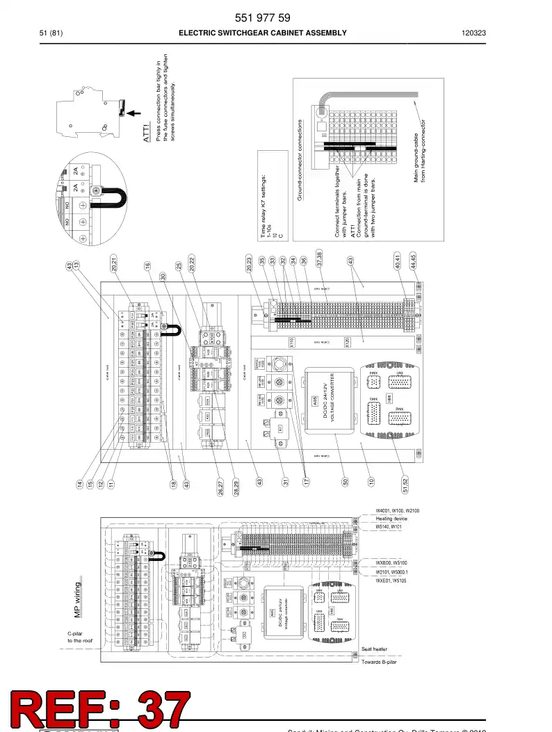 08002145 080 021 45 Terminal strip - Sandvik Technical Drawing