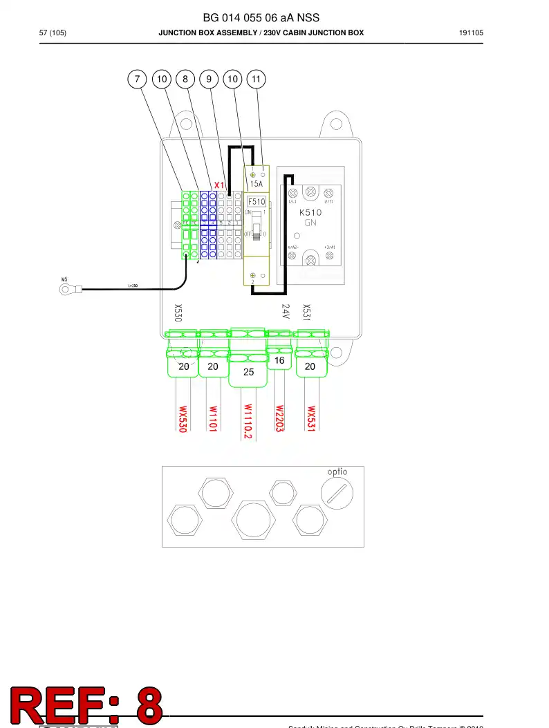 08002146 080 021 46 Terminal Strip - Sandvik Technical Drawing