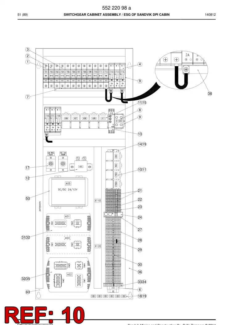 08003325a 080 033 25a RELAY WITH DIODE - Sandvik Technical Drawing