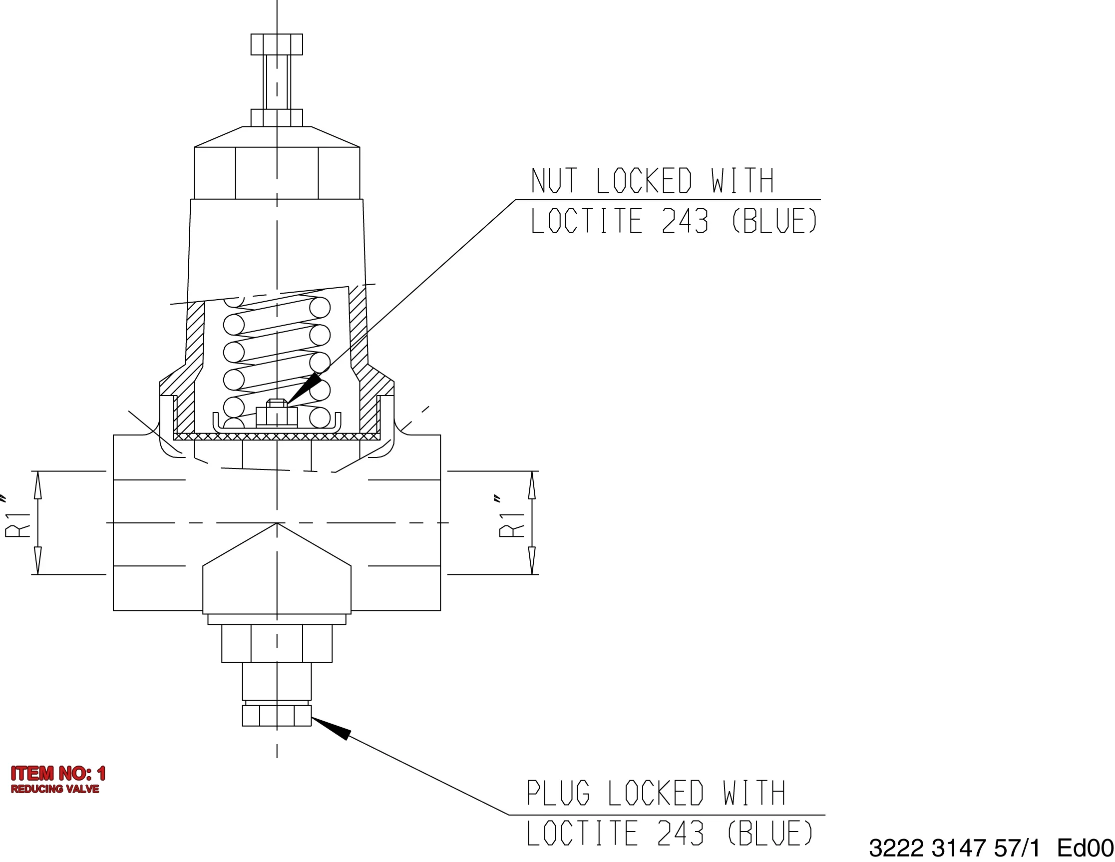 0837 1545 00 REDUCING VALVE - Technical Drawing