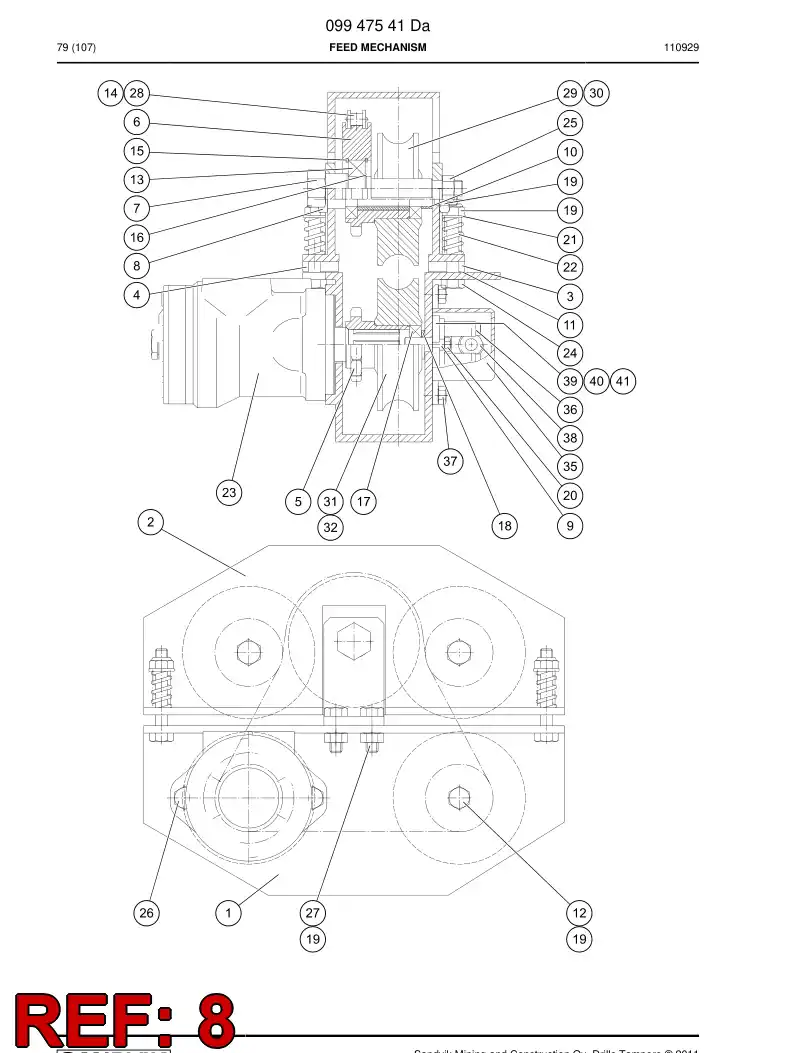 08707468 087 074 68 Shaft - Sandvik Technical Drawing
