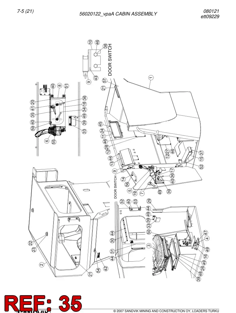 08900786 089 007 86 Lever - Sandvik Technical Drawing
