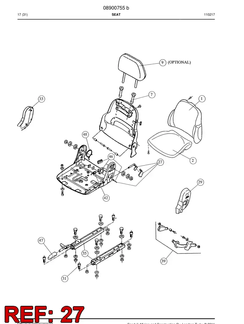 08900912 089 009 12 Lever - Sandvik Technical Drawing