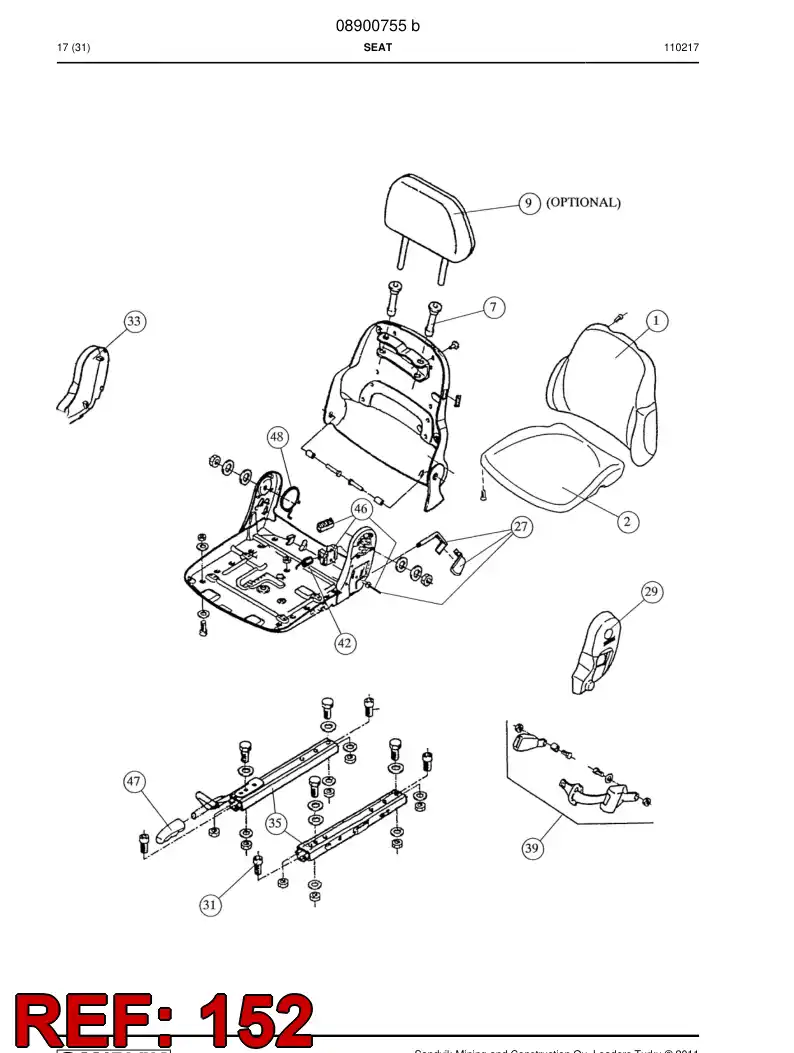 08900954 089 009 54 Buffer, Rubber - Sandvik Technical Drawing