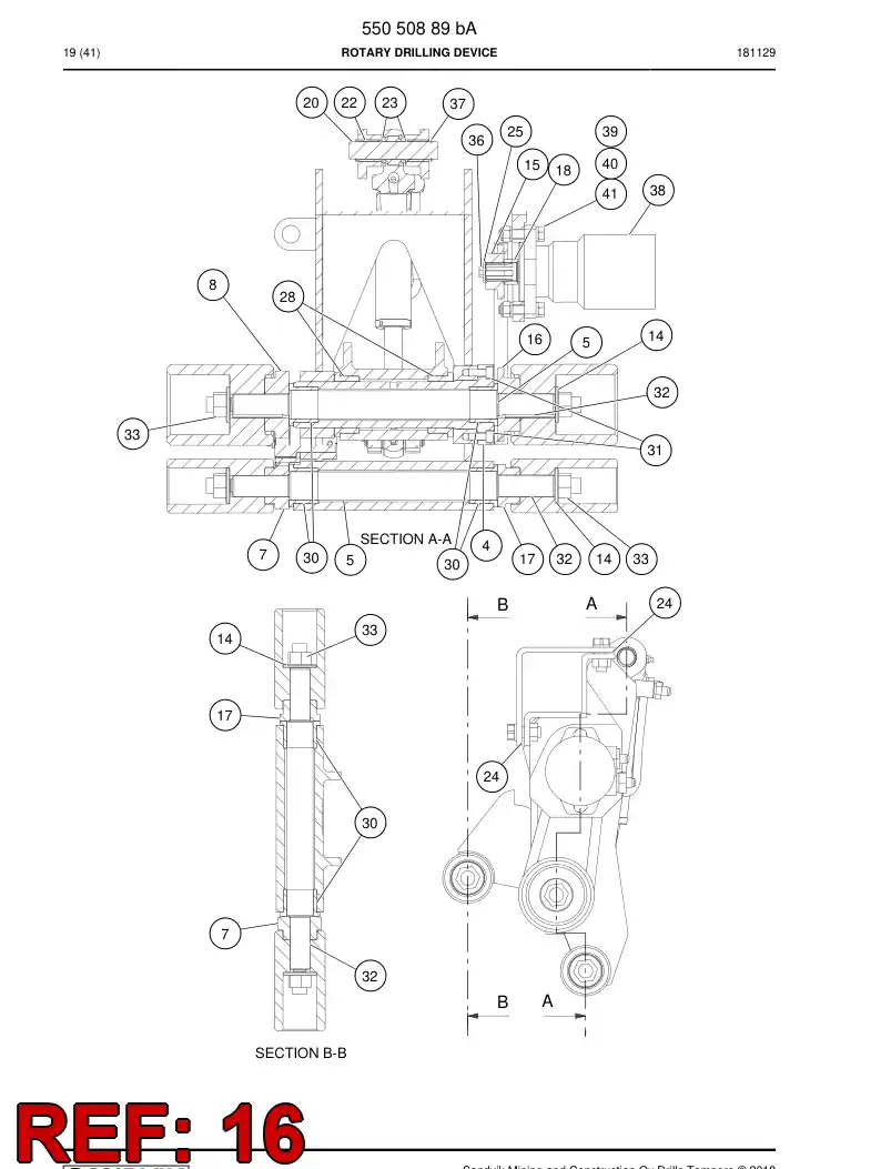 09019628a 090 196 28a Pulley, Chain - Sandvik Technical Drawing