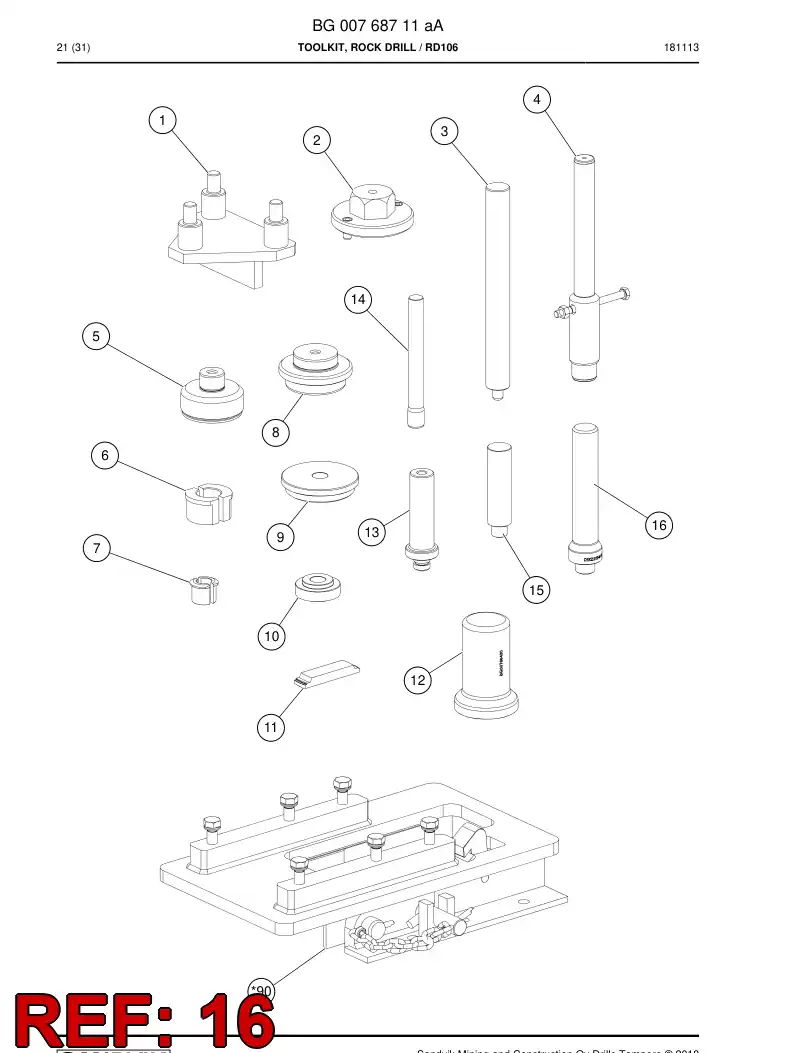 09229418b 092 294 18b Punch - Sandvik Technical Drawing