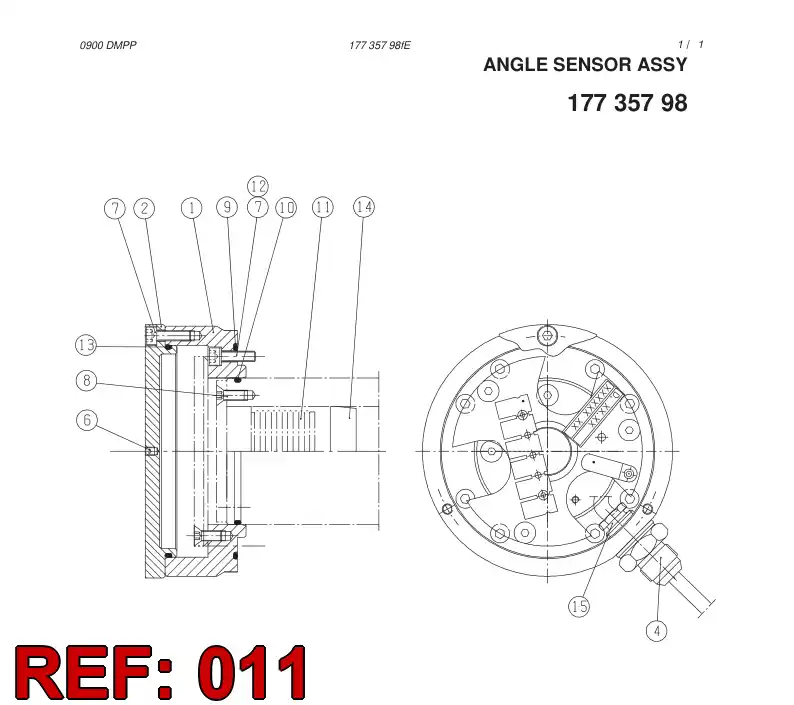 09274661 092 746 61 ANGULAR POSITION TRANDUCER - Sandvik Technical Drawing