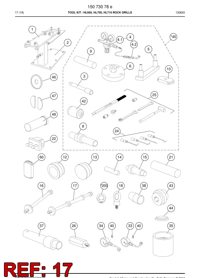 09286458a 092 864 58a Hammer - Sandvik Technical Drawing