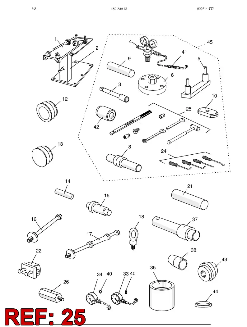 09333378 093 333 78 TOOL SET INCL. torque wrench ,sockets 19,22,24,30,36, - Sandvik Technical Drawing