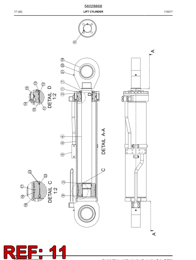 09370614 093 706 14 Seal, Rod - Sandvik Technical Drawing