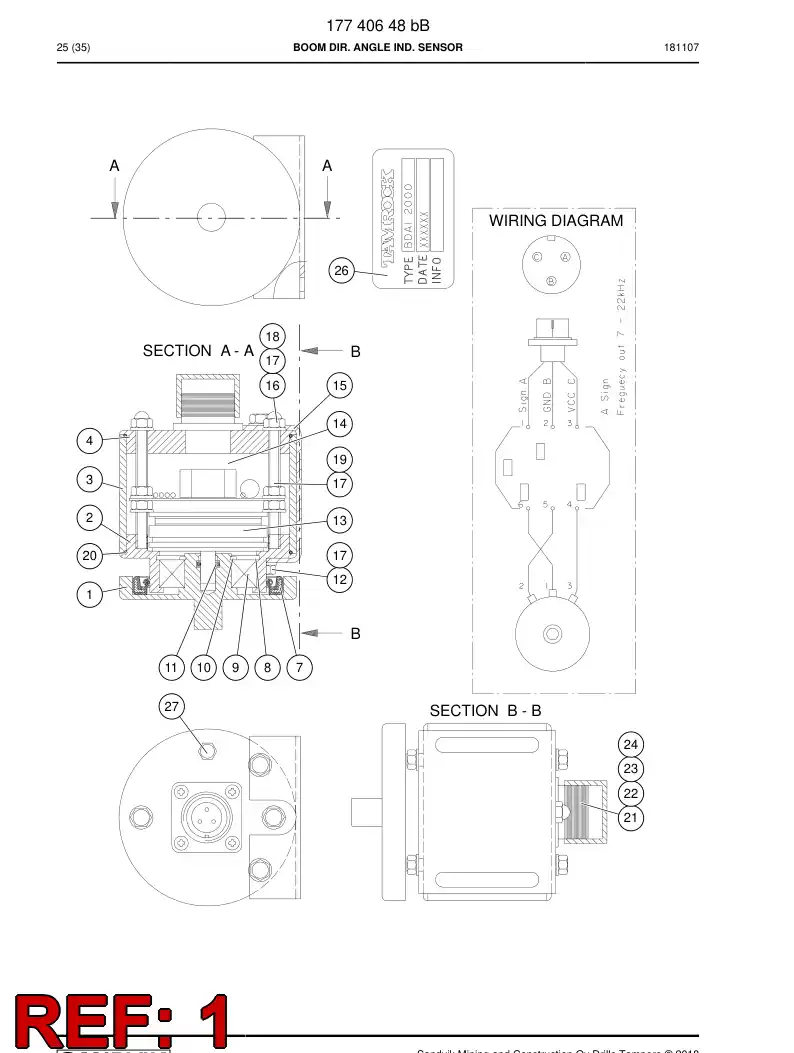 09432378a 094 323 78a Shaft - Sandvik Technical Drawing
