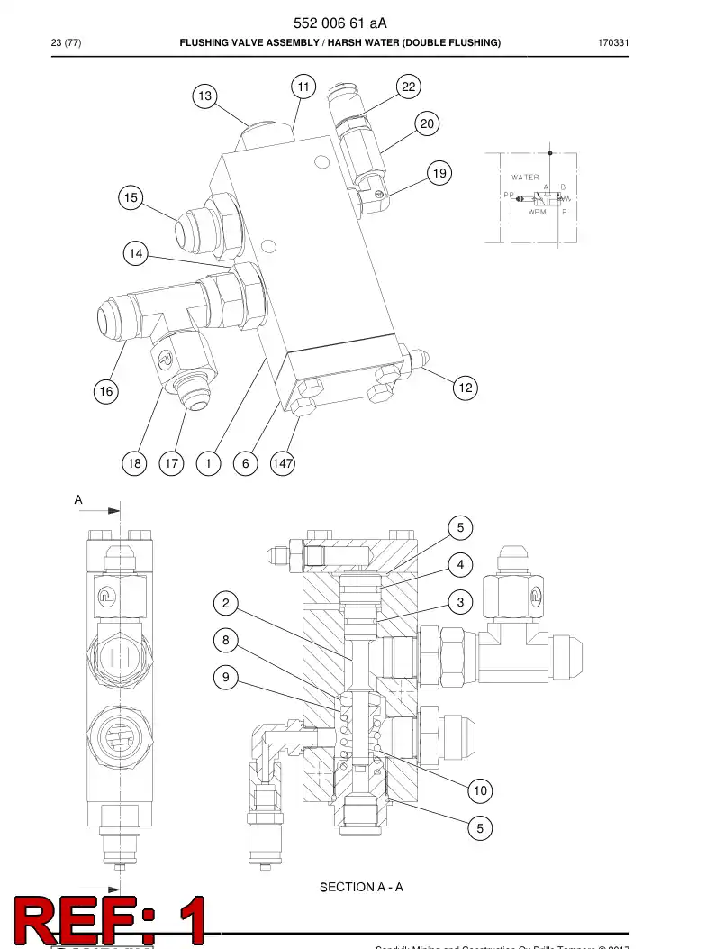 09550311e 095 503 11e CHASSI - Sandvik Technical Drawing